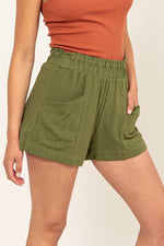 HIGH WAIST LINEN SHORTS