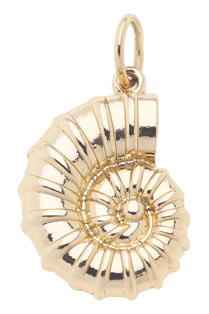 Canvas Style - Spiral Shell Charm in Shiny Gold