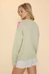 Miss Sparkling - Flamingo sweater: XL / Light green