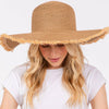 Sensibling Corp. - Frayed Edge Floppy Straw Sun Hat: Beige