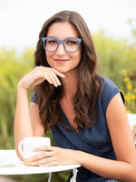 Blue Planet Eco-Eyewear - BP20874 Sutter- Light Blue/Ivory Turquoise + Light Filtering: 1.75