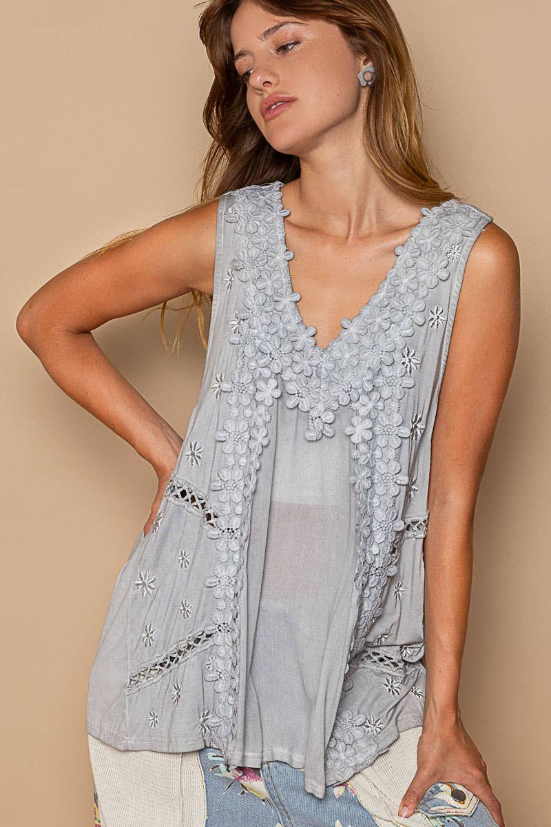 Trudy Sleeveless Lace Top