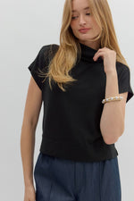 Reese Mock Top Black