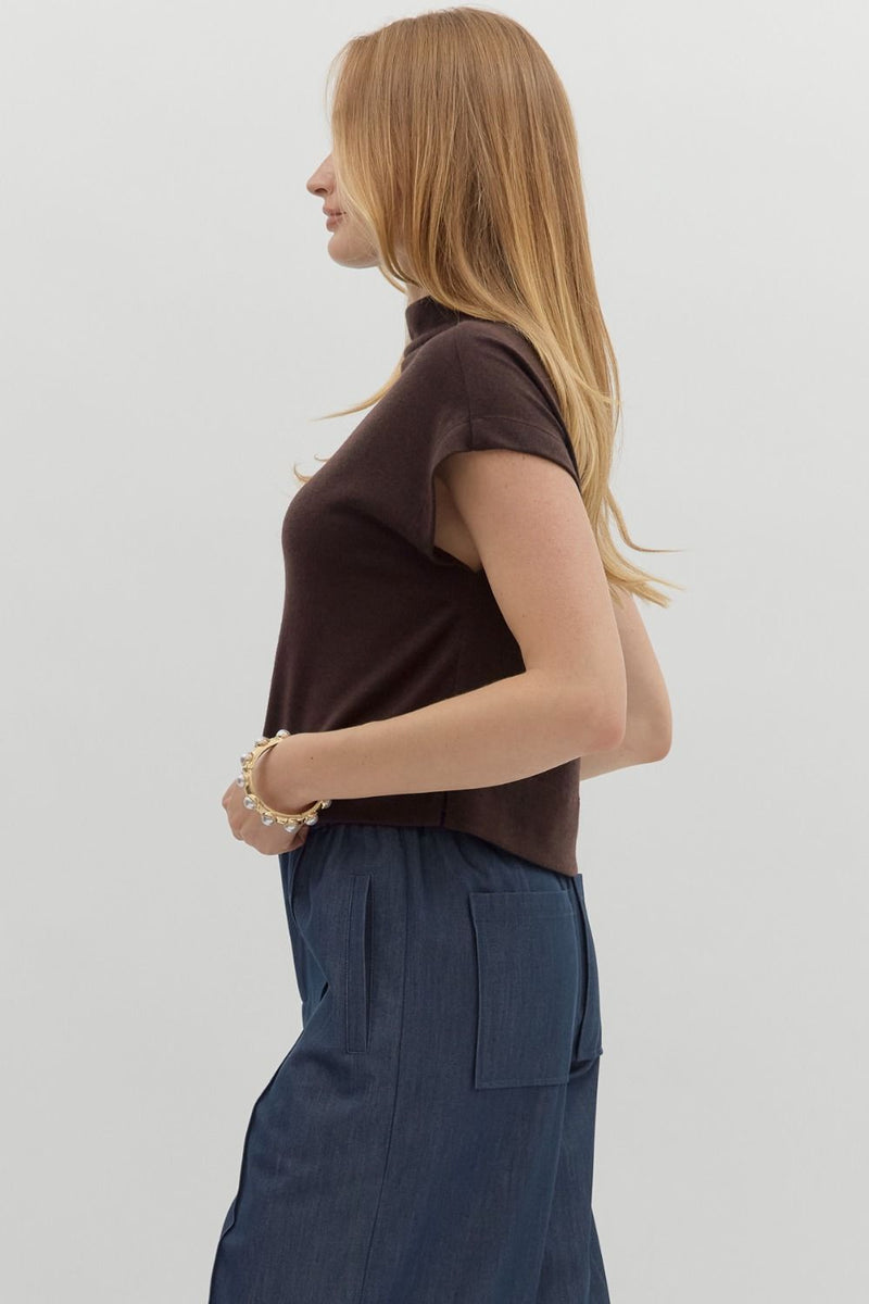 Reese Mock Top Brown