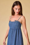 Alyssa Bow Detail A-Line Denim Dress