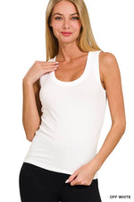 Ribbed Scoop Neck Tank Top