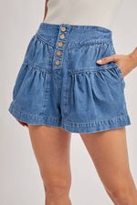 Tara Tiered Denim Shorts