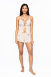 Mono B - Bamboo Blend Double Ruffle Shorts: Black / S:M:L (2:2:2)