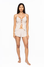 Mono B - Bamboo Blend Double Ruffle Shorts: Black / S:M:L (2:2:2)