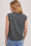 Bluivy - STIRPED MUSCLE TEE: IVORY / S