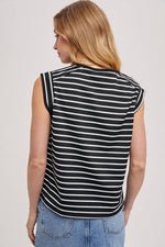 Bluivy - STIRPED MUSCLE TEE: IVORY / S