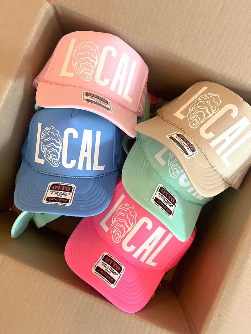 Mint & Honey - LOCAL Oyster Shell Trucker Hat: Navy