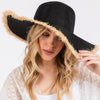 Sensibling Corp. - Frayed Edge Floppy Straw Sun Hat: Beige