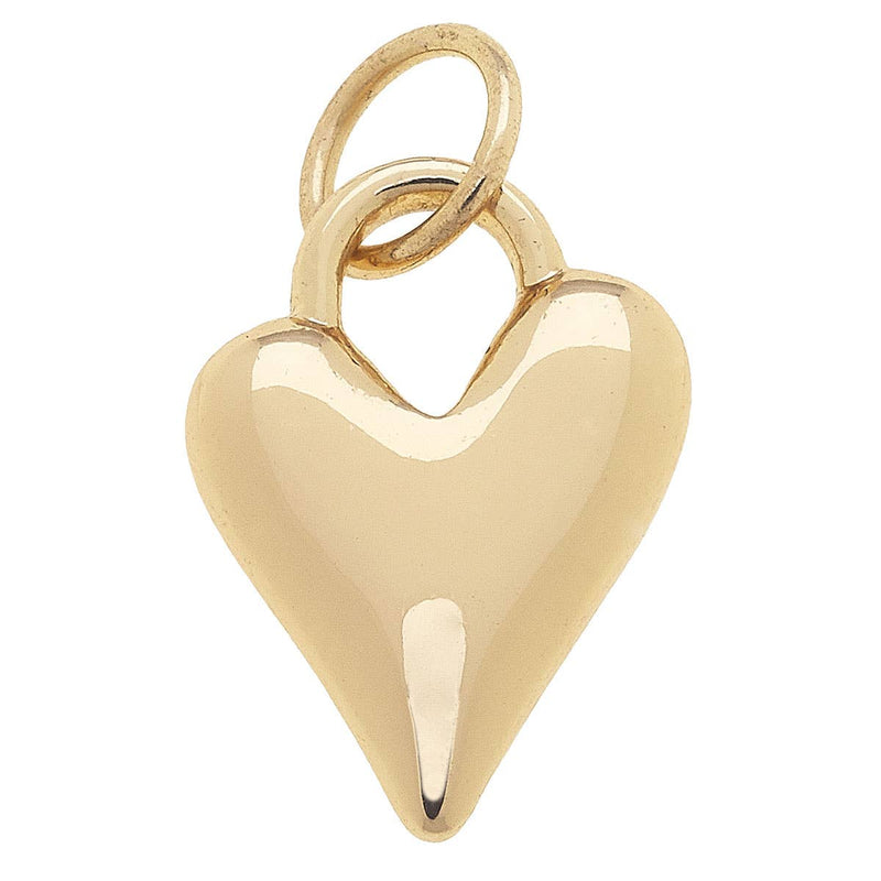 Canvas Style - Puffy Heart Charm in Shiny Gold