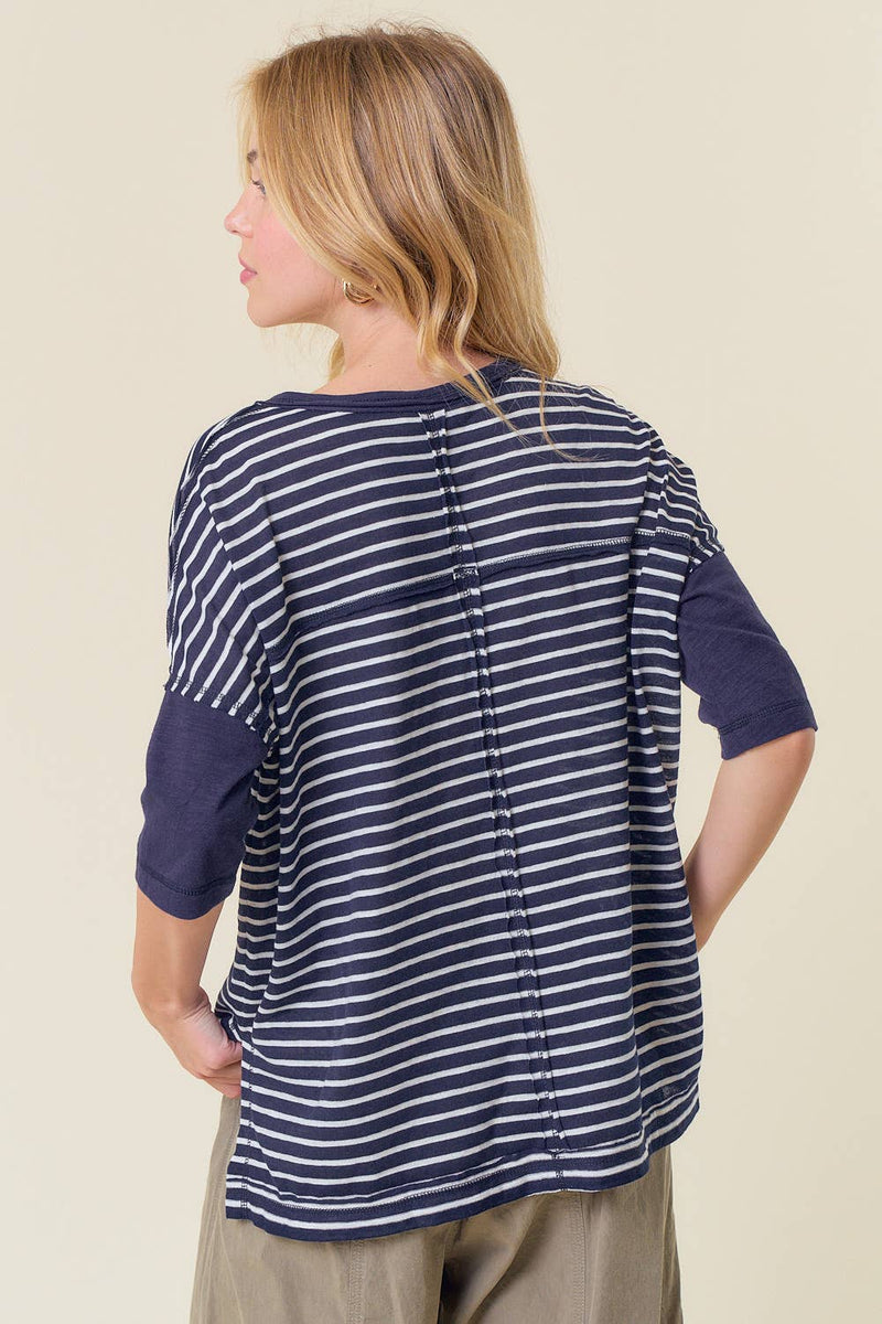 Ryan V-Neck 3/4 Sleeve Top