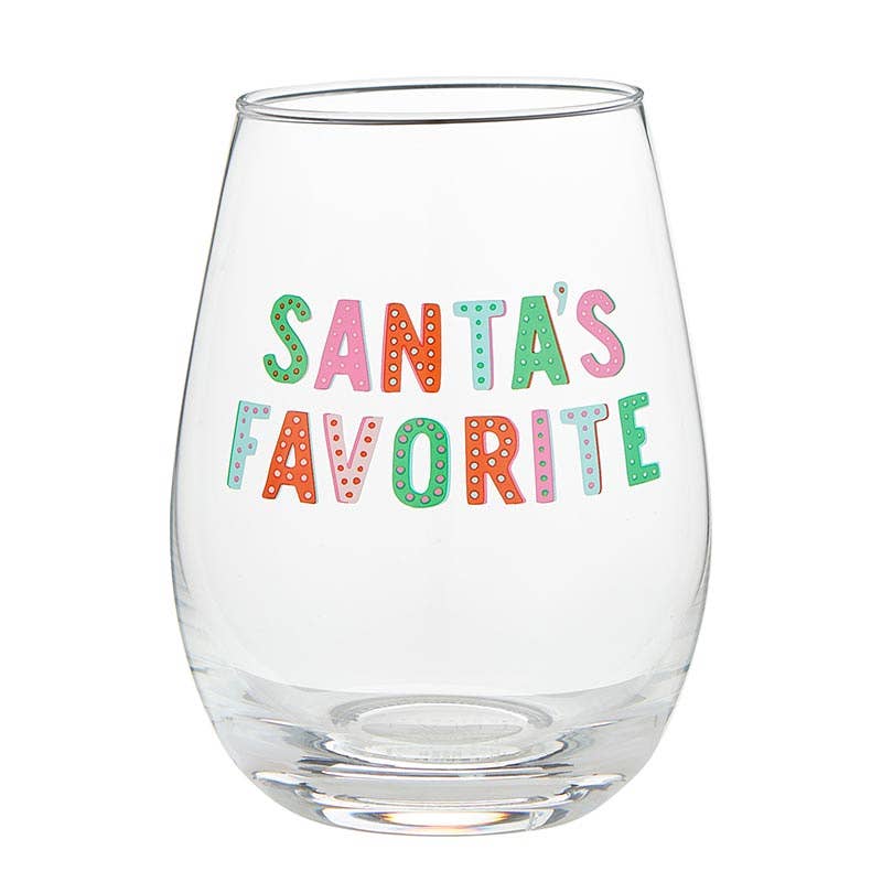 Wineglass & Popper Gift Set - Xmas Icons Santa's Favorite