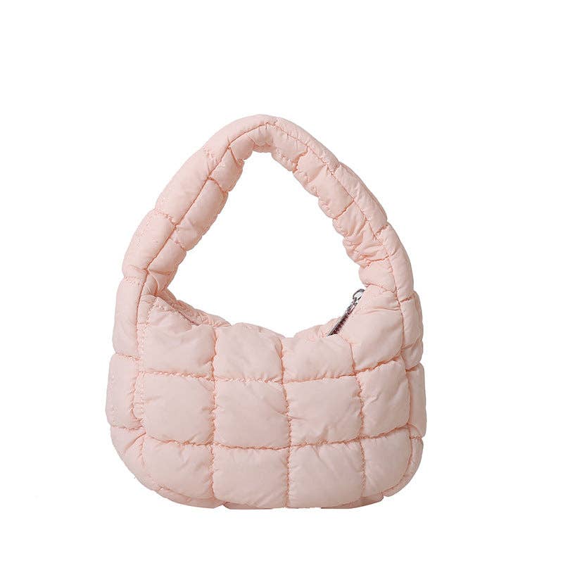Solid Color Cloud Bag Cute Mini Handbag Light Pink