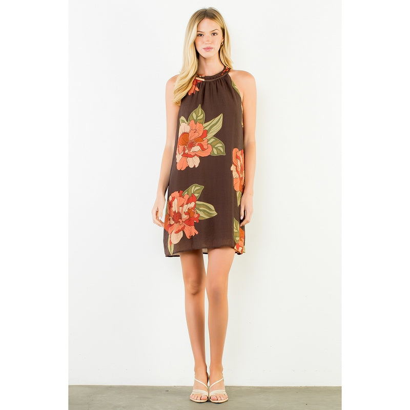 Sleeveless Floral Flowy Dress Small