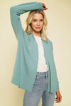 Mystree Brushed Terry Open Front Cardigan