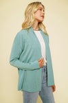 Mystree Brushed Terry Open Front Cardigan