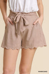 Scallop Linen Blend Shorts