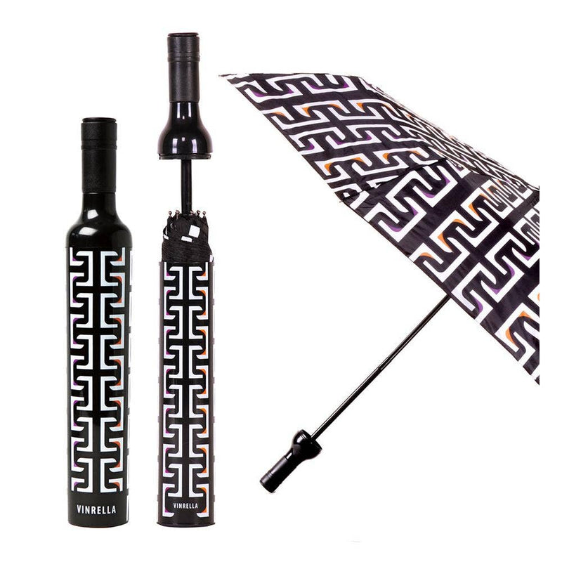 Vinrella - Geometric Black Bottle Umbrella