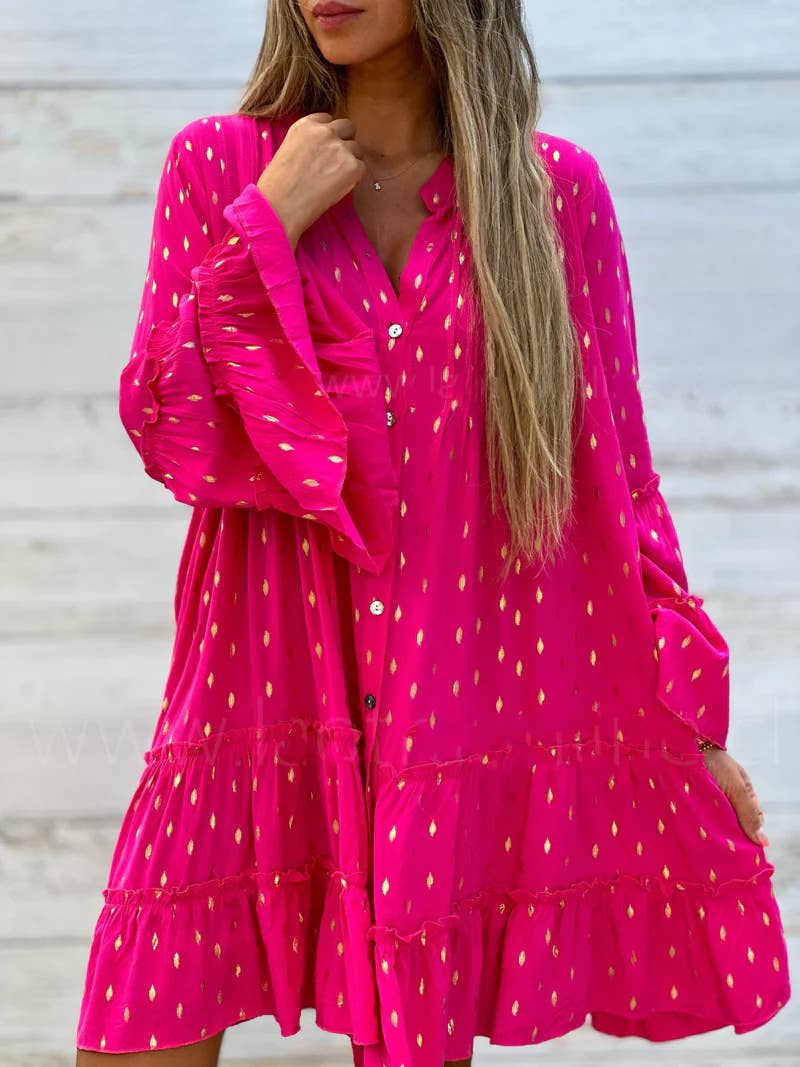 Pink Tiered Loose Dress