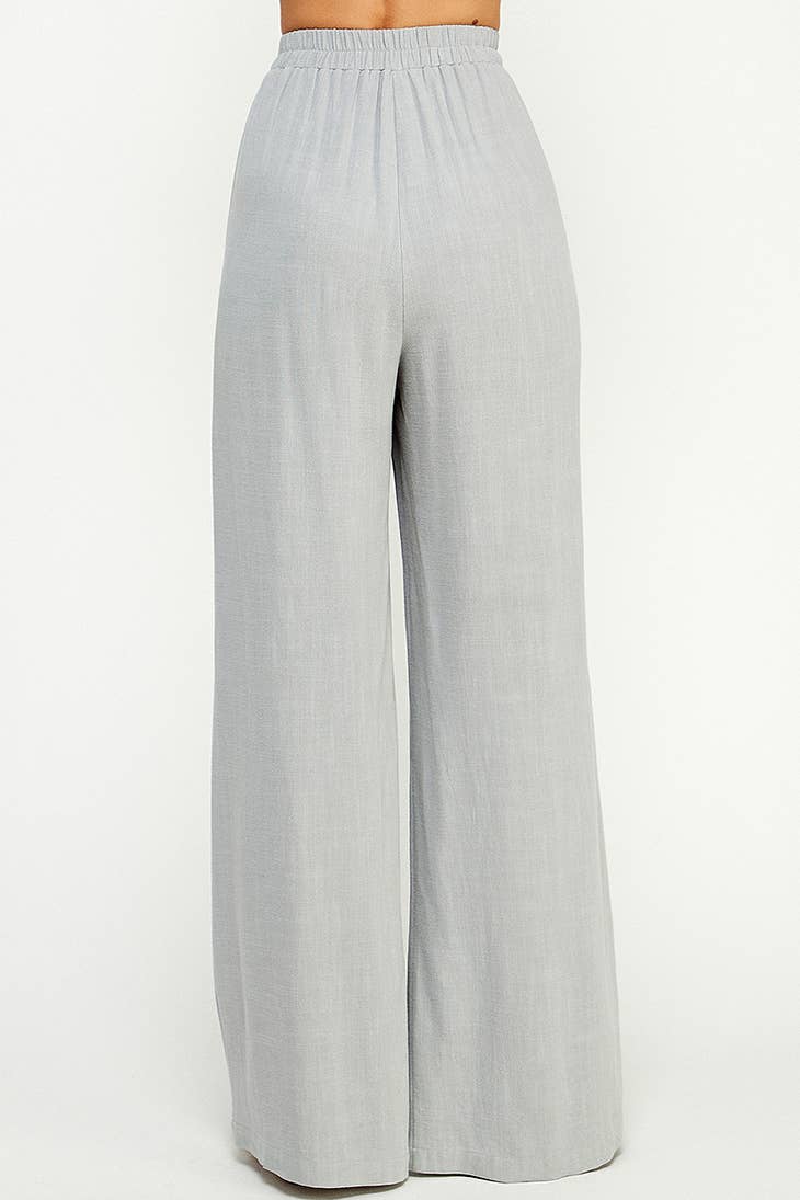 Kaitlin Rose Linen Blend Trousers with Pleated Pockets