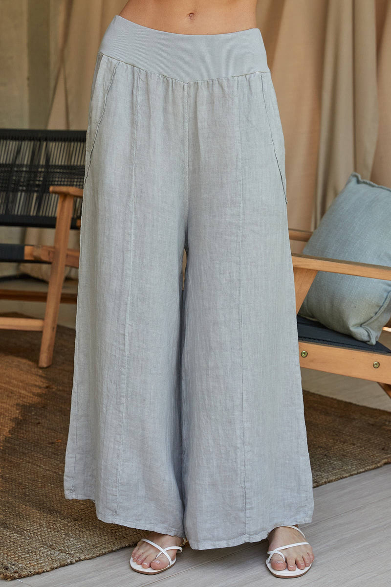 Pearl Grey Linen  Pants