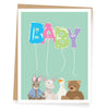 Stuffed Baby Animals New Baby Greeting Card