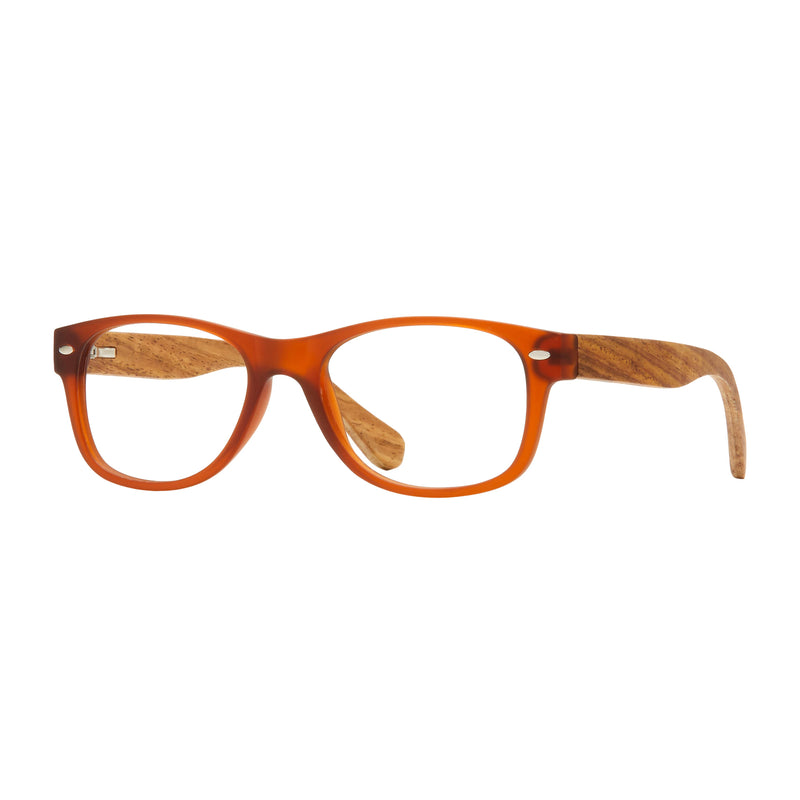 Blue Planet Eco-Eyewear - Shaw- Matte Brown / Walnut Wood + Blue Light Lens