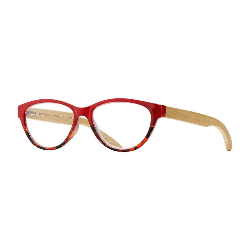 Blue Planet Eco-Eyewear - Lucia Reader - Red To Amber Tortoise / Natural Bamboo